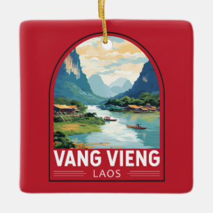 Vang Vieng Laos Reise Kunst Vintage Keramikornament