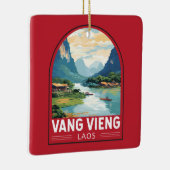 Vang Vieng Laos Reisen Vintag Keramikornament (Rechts)