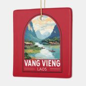 Vang Vieng Laos Reisen Vintag Keramikornament (Links)
