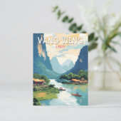 Vang Vieng Laos Reisen Vintag Postkarte (Stehend Vorderseite)