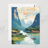 Vang Vieng Laos Reisen Vintag Postkarte (Vorne/Hinten)