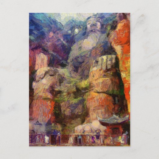 Vangogh-Leshan-Giant-Buddha-in-China Postkarte (Vorderseite)