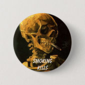 vangogh_skull_cigarette, Smokingkills Button (Vorderseite)