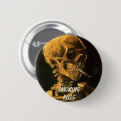 vangogh_skull_cigarette, Smokingkills Button (Vorne & Hinten)