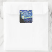 VanGogh, Starry Night, berühmtes Bild Quadratischer Aufkleber (Tasche)