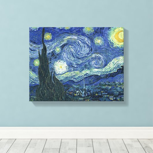 VanGogh Starry Night Wrapped Canvas Leinwanddruck (Insitu (Holzboden))