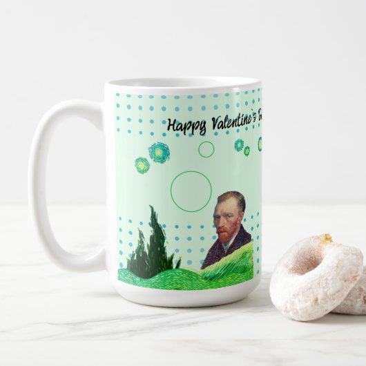 VANGOGH valentine TEXT love editable Kaffeetasse (Mit Donut)