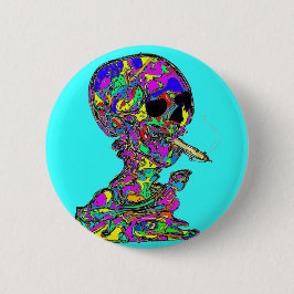 VanGogh's Calavera Skull Raucher Zigarette Button