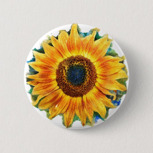 VanGough Sonnenblumen, Knopf Button (Vorderseite)