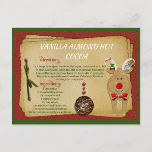 Vanilla Almond Hot Cocoa Weihnachts RECIPE CARD Feiertagspostkarte