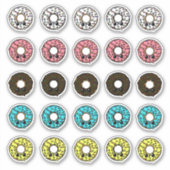 Vanilla and Chocolate Donuts mit Zuckerguss Sprink Aufkleber (Vorderseite)