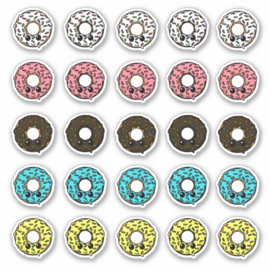 Vanilla and Chocolate Donuts mit Zuckerguss Sprink Aufkleber (Vorderseite)