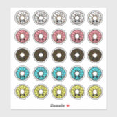 Vanilla and Chocolate Donuts mit Zuckerguss Sprink Aufkleber (Blatt)