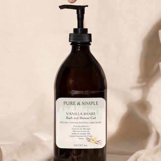 Vanilla Bath Gel Dusche Handgefertigt Produkt Quadratischer Aufkleber