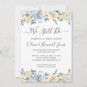 Vanilla Blue Floral Einladung (Vorderseite)