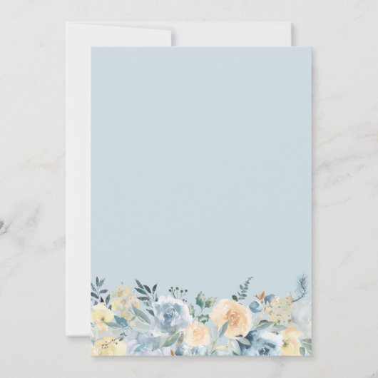 Vanilla Blue Floral Einladung (Rückseite)