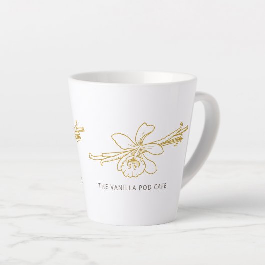 Vanilla Blume Bohnenline Art Café Backgeschäft Milchtasse (Rechte Ecke)