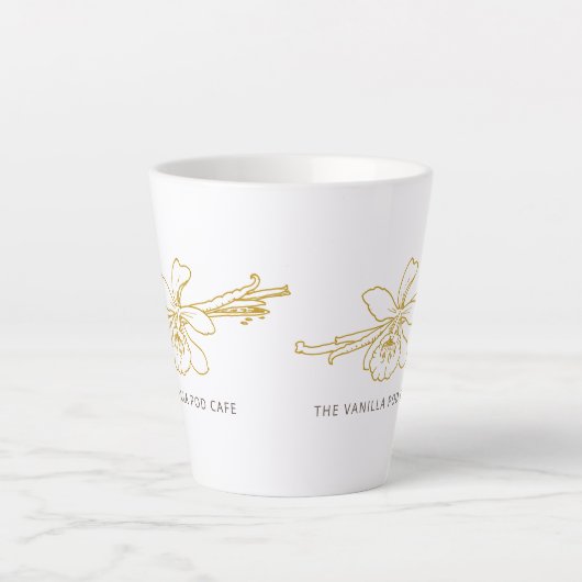 Vanilla Blume Bohnenline Art Café Backgeschäft Milchtasse (Vorderseite)