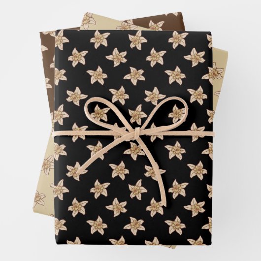 Vanilla Blume Muster Geschenkpapier Set (Beispiel)