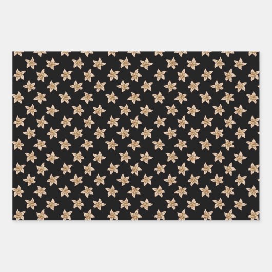 Vanilla Blume Muster Geschenkpapier Set (Vorderseite)