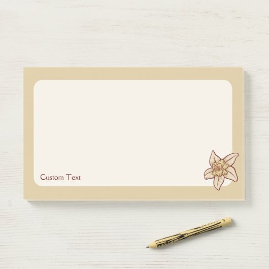 Vanilla-Blume Post-it Klebezettel (Auf Schreibtisch)