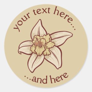 Vanilla-Blüten-Symbol Runder Aufkleber