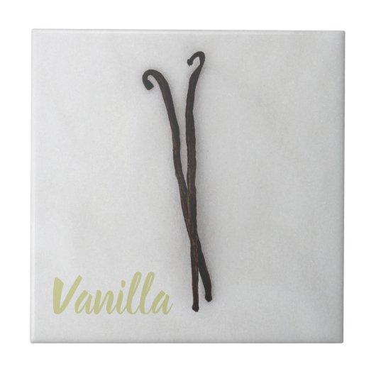 Vanilla-Bohne mit Zucker Fliese (Vorderseite)