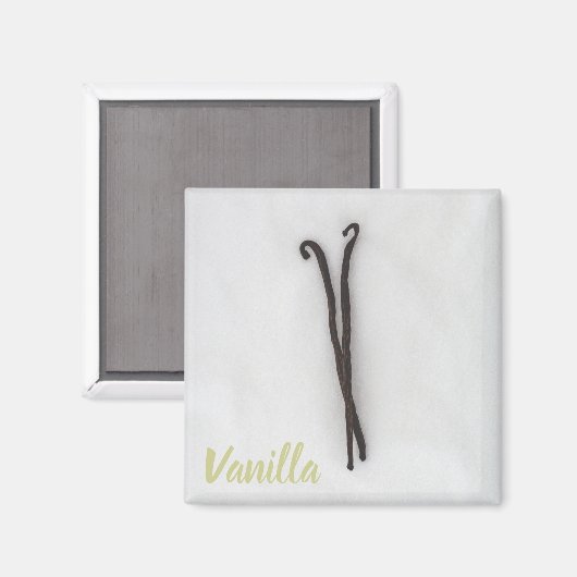 Vanilla-Bohne mit Zucker Magnet (Vorderseite/Rückseite)