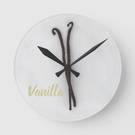 Vanilla-Bohne mit Zucker Runde Wanduhr (Vorderseite)
