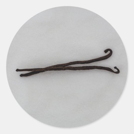 Vanilla-Bohne mit Zucker Runder Aufkleber (Vorderseite)