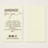 Vanilla Brown Handmade for you Wash Instructions (Vorne & Hinten)