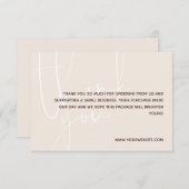 Vanilla & Brown White Script Vielen Dank für Ihre Dankeskarte (Vorne/Hinten)