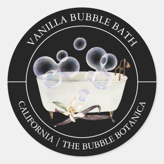 Vanilla Bubble-Marke Runder Aufkleber (Vorderseite)