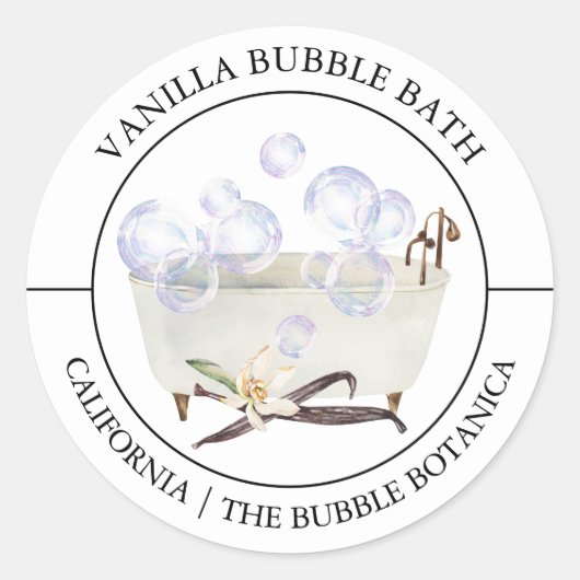Vanilla Bubble-Marke Runder Aufkleber (Vorderseite)