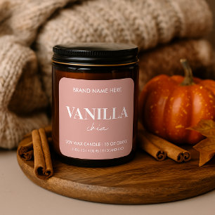 Vanilla Chia Custom Candle Label Quadratischer Aufkleber