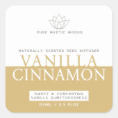 Vanilla cinammon Braungelb-Weiß-Diffusor Quadratischer Aufkleber (Vorderseite)