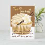 Vanilla Cupcake Einladung (Stehend Vorderseite)