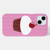 Vanilla Cupcake und rosa Streifen Case-Mate iPhone Hülle (Rückseite (Horizontal))