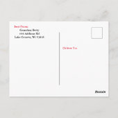 Vanilla Cupcake Weinkarte Postkarte (Rückseite)