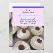 Vanilla Cupcakes Geburtstagsparty Einladung (Vorne/Hinten)