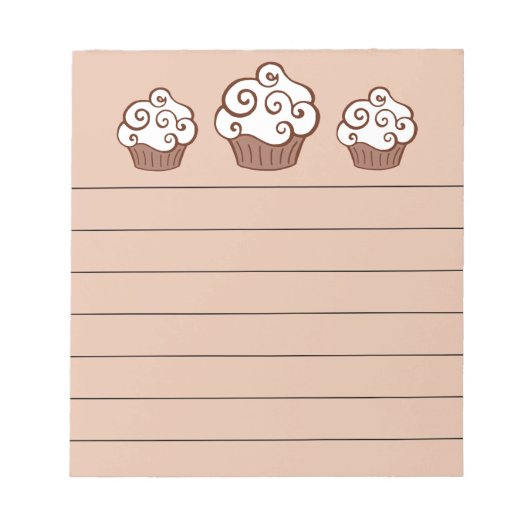 Vanilla Cupcakes Küche Notepad Geschenk Notizblock (Vorderseite)