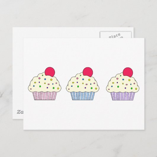 Vanilla Cupcakes Postkarte (Vorne/Hinten)