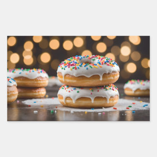 Vanilla Donuts Rechteckiger Aufkleber