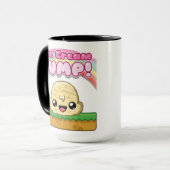 Vanilla-Eisportion mit Eiscreme-Sprung-Text Tasse (Vorderseite Links)