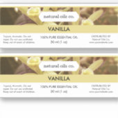 Vanilla Essential Oils Duftstoff Flaschenetikett Aufkleber (Vorderseite)