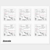 Vanilla-Etikett Quadratischer Aufkleber (Blatt)