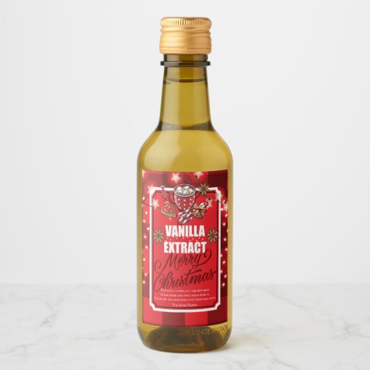 Vanilla Extract Favor Christmas Party Personalisie Weinetikett (Vorderseite)