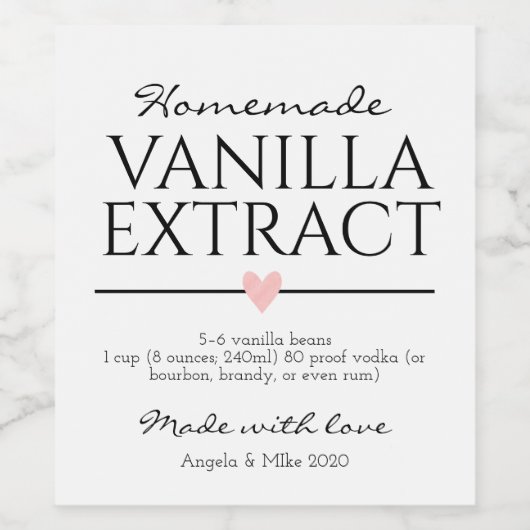 Vanilla Extract Label Weinetikett (Einzelnes Label)
