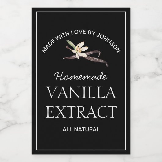 Vanilla Extract Label Weinetikett (Einzelnes Label)
