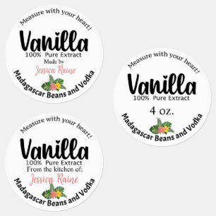 Vanilla Extract Labels, Madagaskar, Bohnenschilder Etiketten